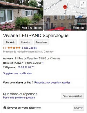 créer page google my business sophrologue